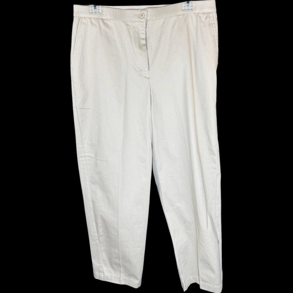 Bechamel Womens 14 Short Length Hidden Comfort Waistband Safari Kacki Pants‎